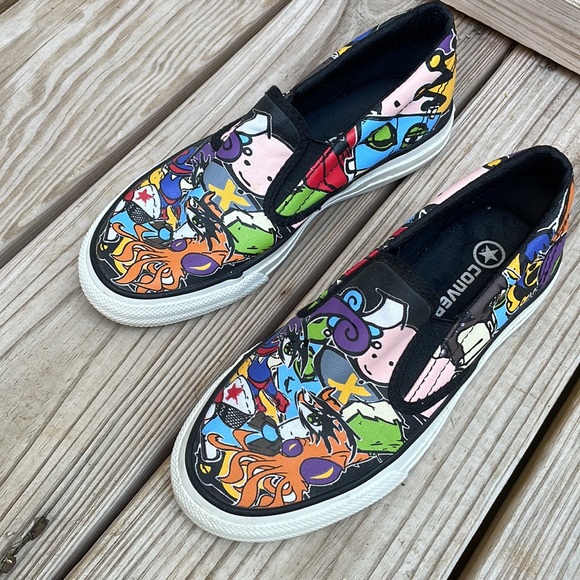 Converse Comic Graffiti Cartoon Graphic Slip On Shoes/Sneakers Size M4/W5.5 - Picture 11 of 12